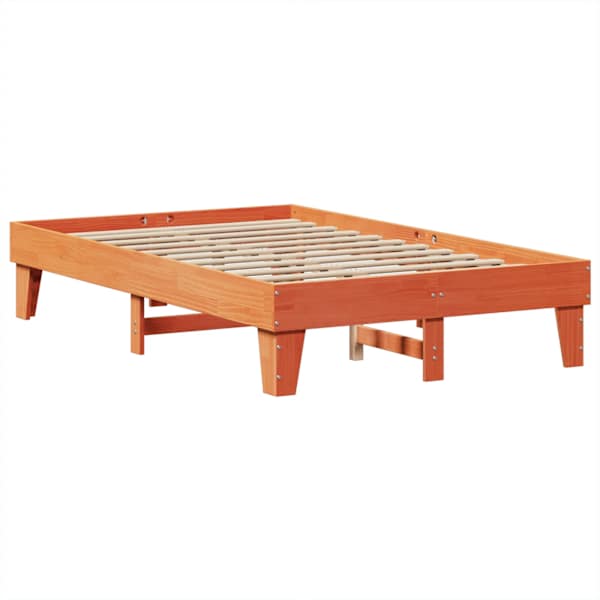 Voodiraam, vahapruun, 135 × 190 cm, männipuit — mudel 855372