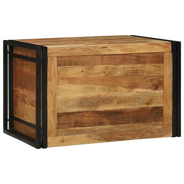 Salvestuskarp Pruun ja must 80 × 50 × 50 cm Akaatsiapuit