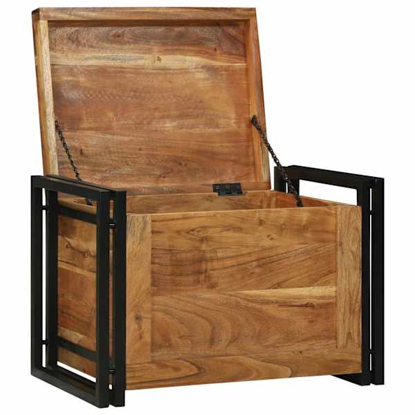 Salvestuskarp Pruun ja must 60 × 40 × 41 cm Tugev akatsiapuu