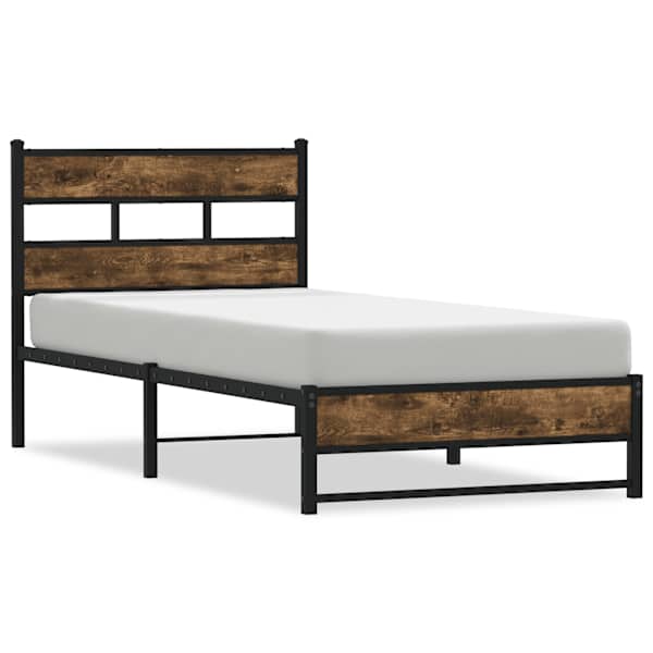 Voodiraam, suitsutatud tamm, 107 × 203 cm, metall — mudel 4017214