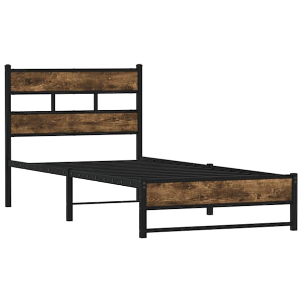 Voodiraam, suitsutatud tamm, 107 × 203 cm, metall — mudel 4017214