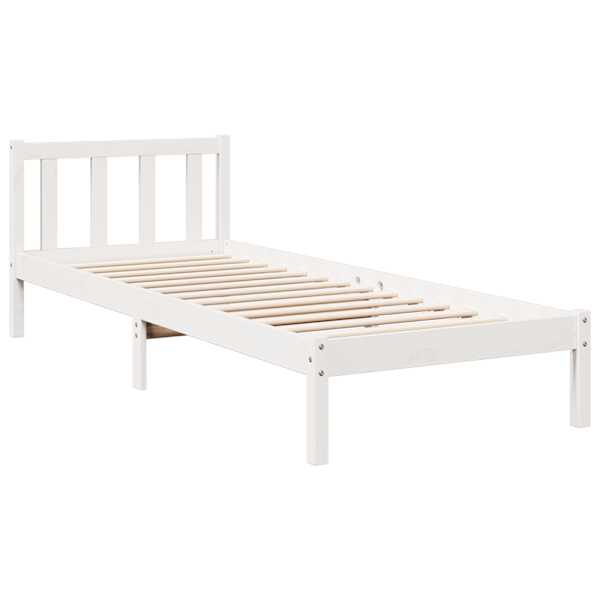 Voodiraam, valge, 80 × 210 cm, männipuit — mudel 852429