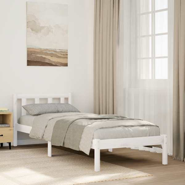 Voodiraam, valge, 80 × 210 cm, männipuit — mudel 852429