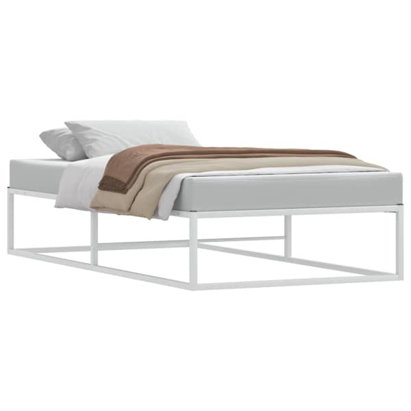 Voodiraam, valge, 100 × 200 cm, metall — mudel 4017423