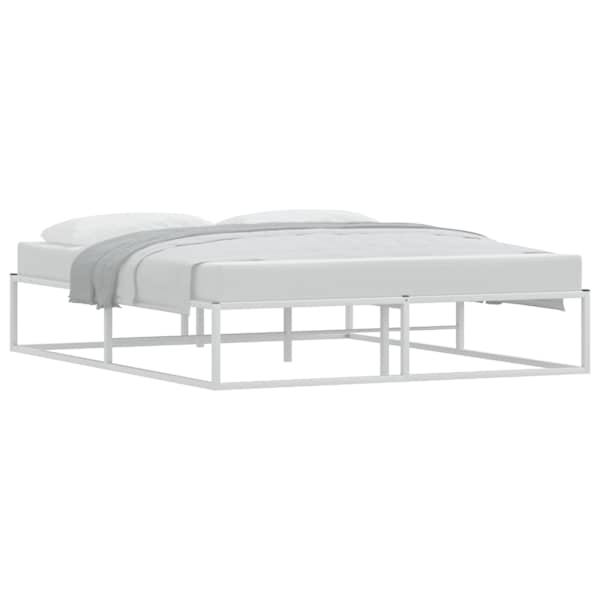 Voodiraam, valge, 160 × 200 cm, metall — mudel 4017426
