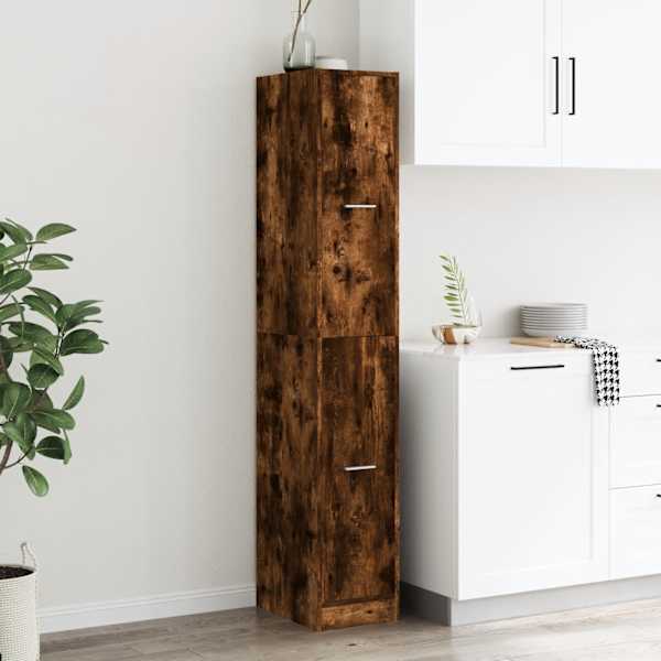 Sahtlitega kapp, suitsutatud tamm, 30 × 41 × 174,5 cm, tehispuit