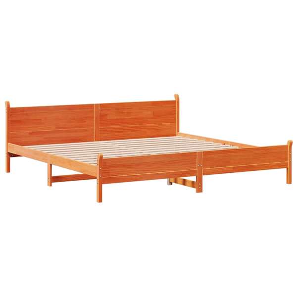 Voodiraam, vahapruun, 200 × 200 cm, männipuit — mudel 3309724