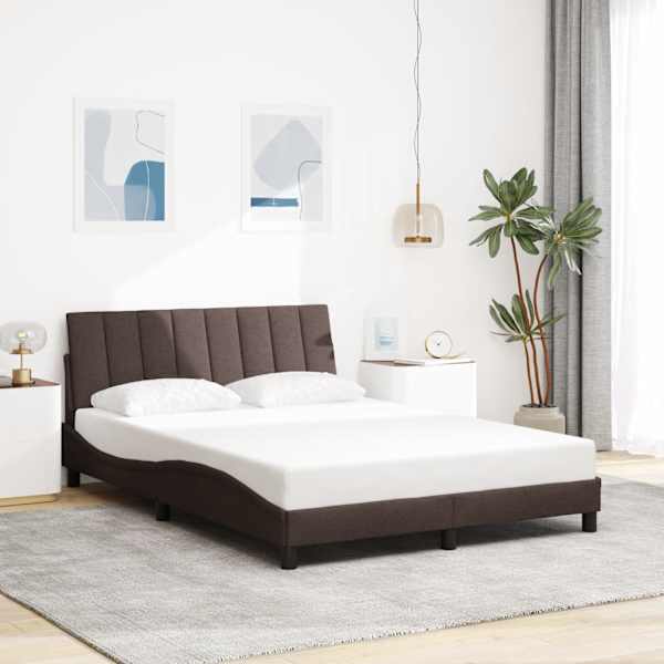 Voodiraam, tumepruun, 120 × 200 cm, kangas — mudel 3310380