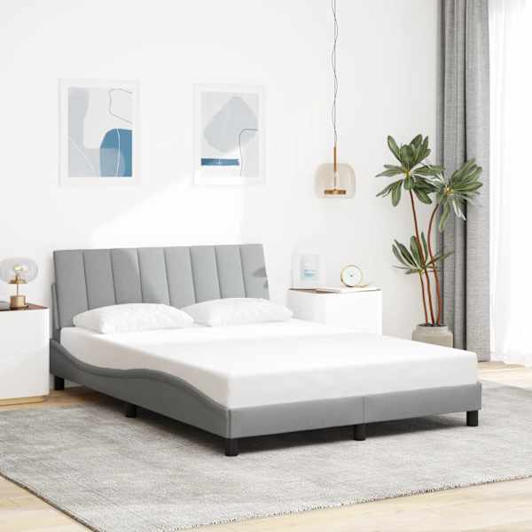 Voodiraam, helehall, 140 × 190 cm, kangas — mudel 3310384