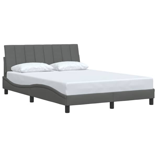 Voodiraam, tumehall, 140 × 190 cm, kangas — mudel 3310385