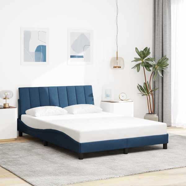 Voodiraam, sinine, 140 × 190 cm, kangas — mudel 3310390