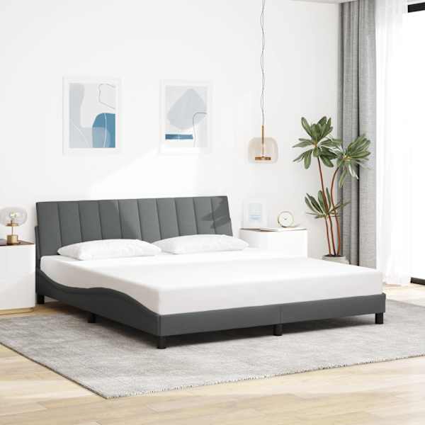 Voodiraam, tumehall, 180 × 200 cm, kangas — mudel 3310406