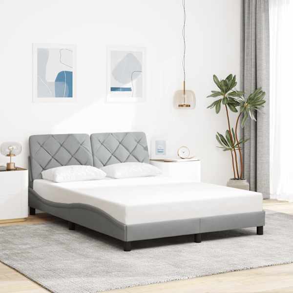 Voodiraam, helehall, 140 × 190 cm, kangas — mudel 3310594