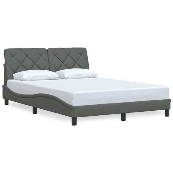 Voodiraam, tumehall, 140 × 190 cm, kangas — mudel 3310595