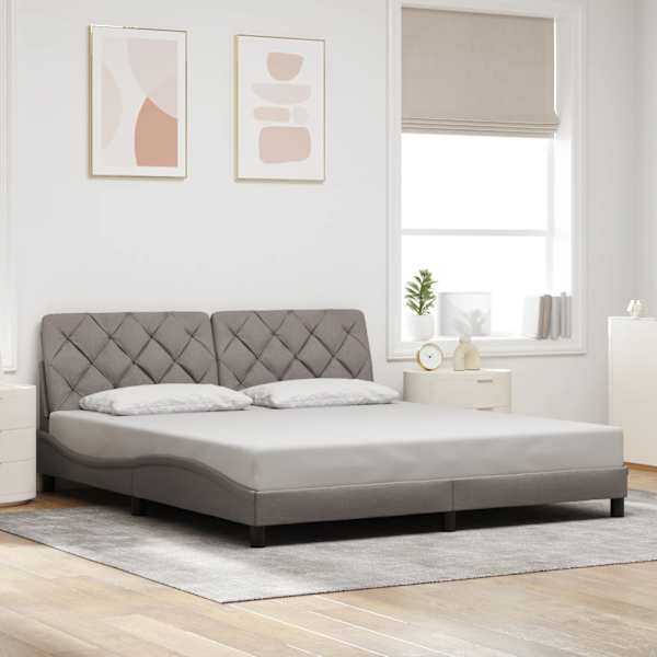 Voodiraam, pruunikashall, 180 × 200 cm, kangas — mudel 3310619