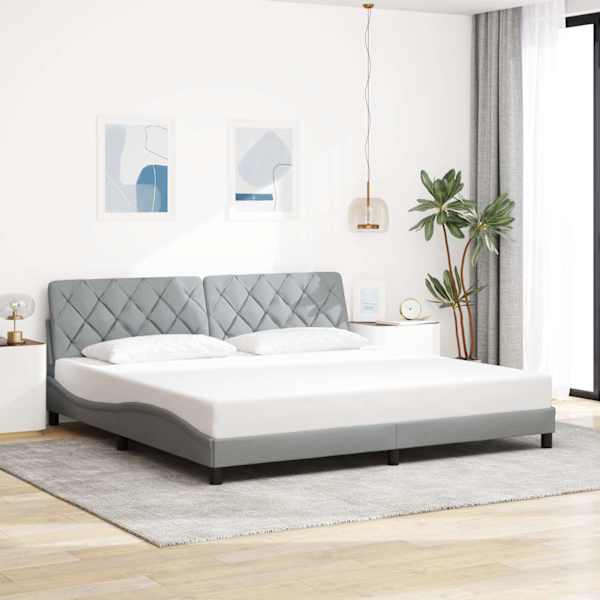 Voodiraam, helehall, 200 × 200 cm, kangas — mudel 3310622