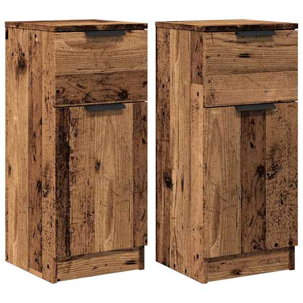 Puhvetkapid 2 tk Vana puit 30 × 30 × 70 cm Engineered Wood