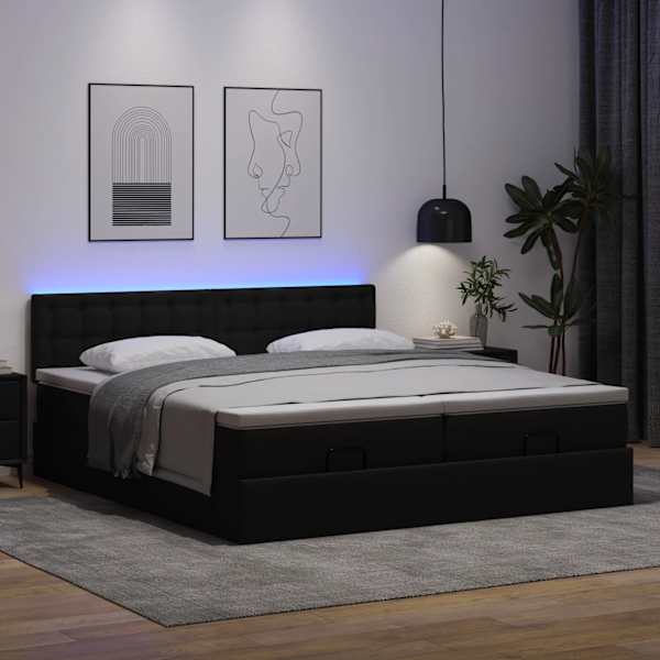 Voodiraam, must, 160 × 200 cm