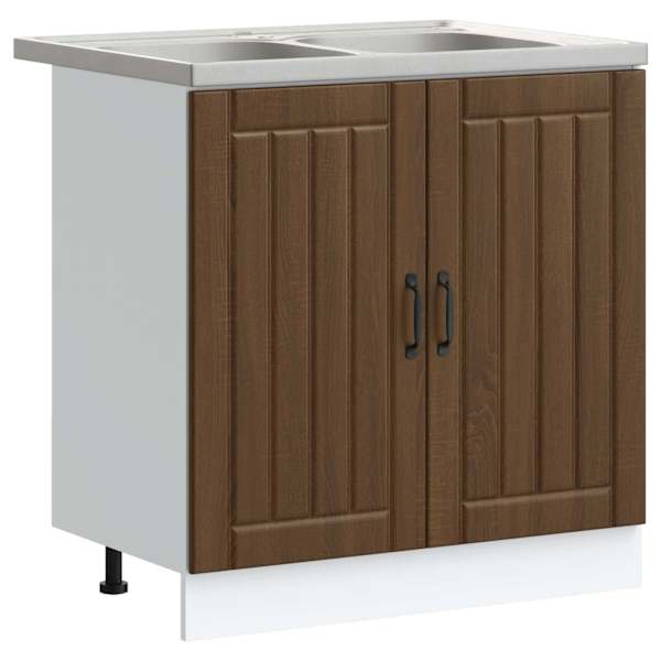 Valamu aluskapp Lucca 2 tk Pruun tamme Tehispuit