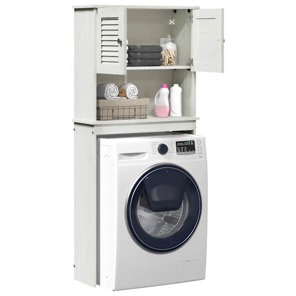 Pesumasina kapp VIGO Valge ja antiikvalge 72,5 × 27 × 161 cm