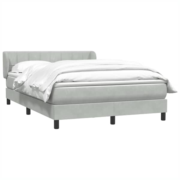 Kontinentaalvoodi koos madratsiga, helehall, 160 × 210 cm, samet — mudel 3317529