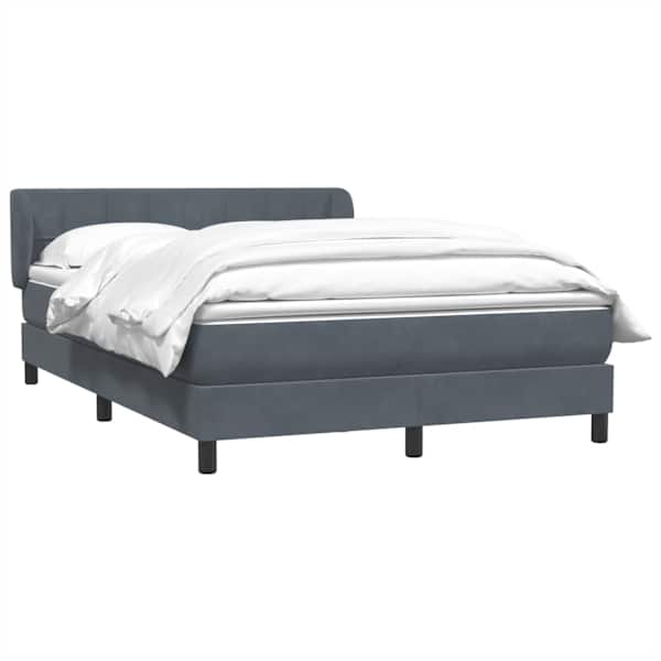 Kontinentaalvoodi koos madratsiga, tumehall, 160 × 210 cm, samet — mudel 3317530