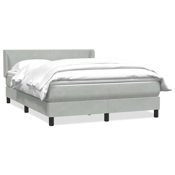 Kontinentaalvoodi koos madratsiga, helehall, 160 × 210 cm, samet — mudel 3317949