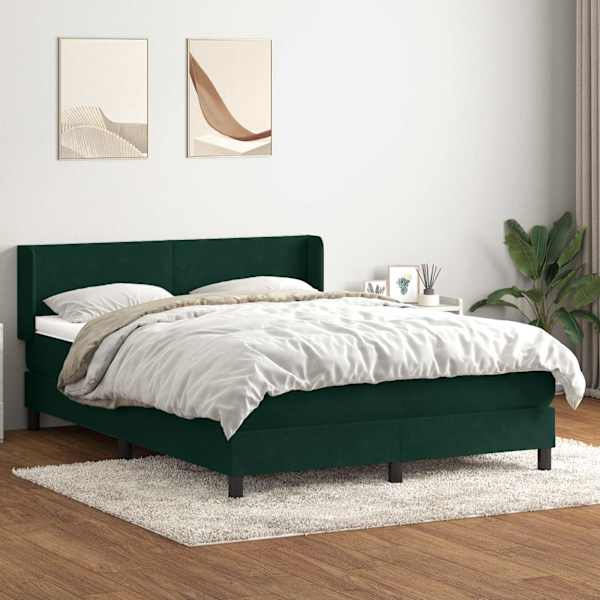 Kontinentaalvoodi koos madratsiga, tumeroheline, 160 × 220 cm, samet — mudel 3317994