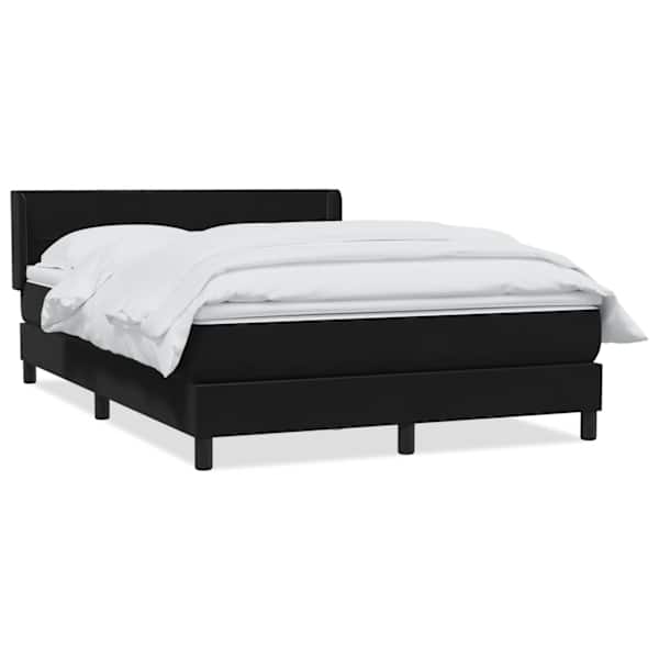 Kontinentaalvoodi koos madratsiga, must, 160 × 210 cm, samet