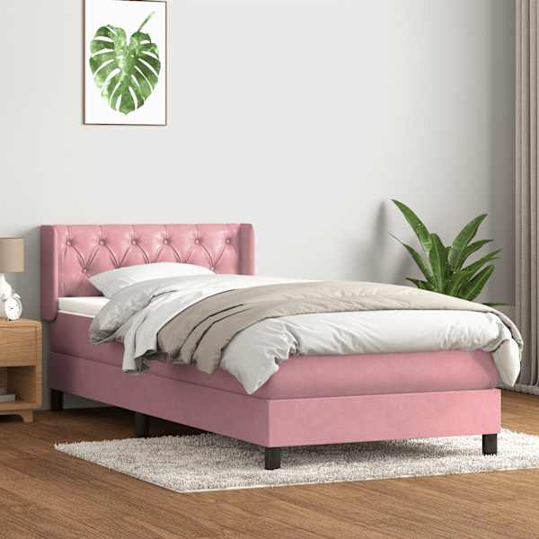 Kontinentaalvoodi koos madratsiga, roosa, 80 × 220 cm, samet — mudel 3318392