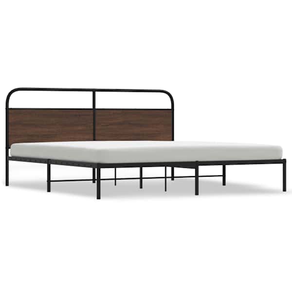 Voodiraam, pruun tamm, 180 × 200 cm, metall