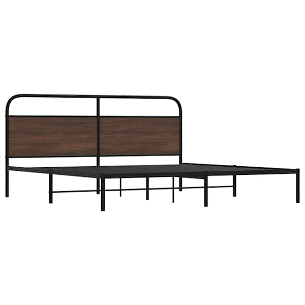 Voodiraam, pruun tamm, 193 × 203 cm, metall — mudel 3318658