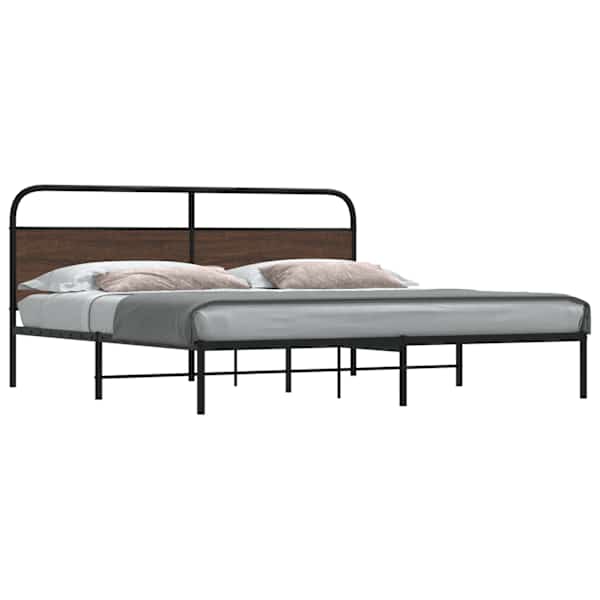 Voodiraam, pruun tamm, 193 × 203 cm, metall — mudel 3318658