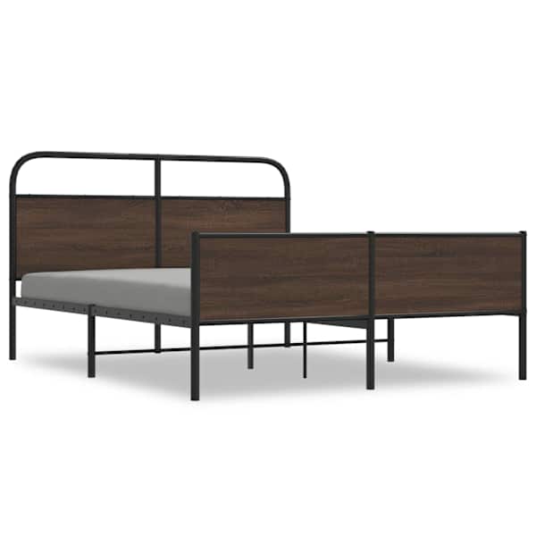 Voodiraam, pruun tamm, 150 × 200 cm, metall