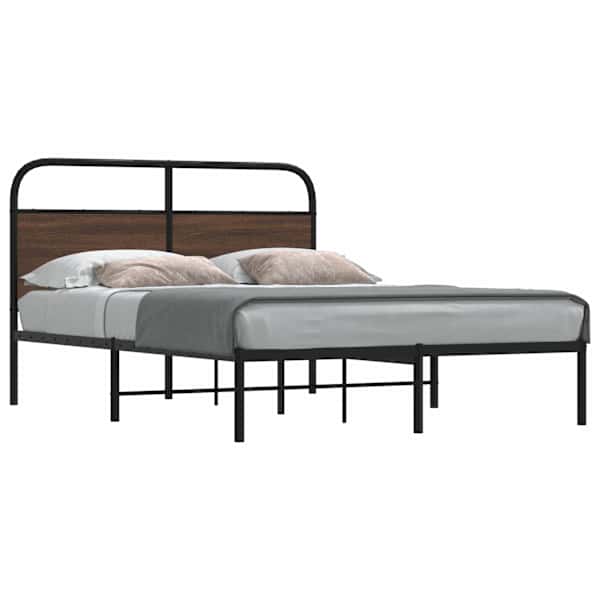 Voodiraam, pruun tamm, 135 × 190 cm — mudel 4100306