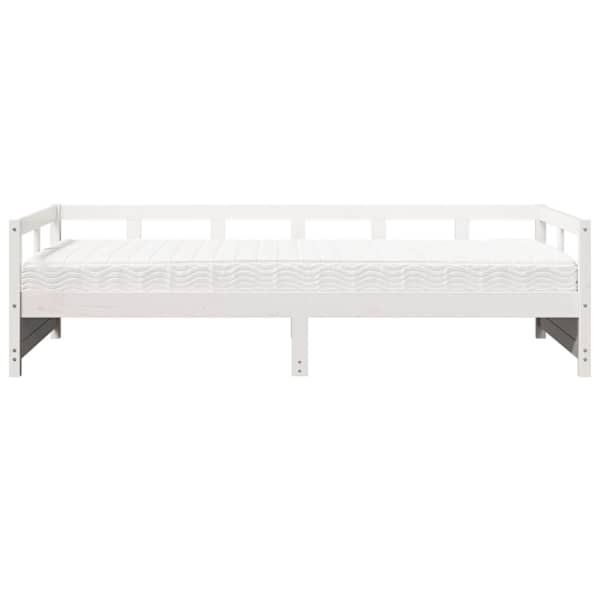 Diivanvoodi koos 2 madratsiga, valge, 90 × 200 cm, männipuit — mudel 3321051