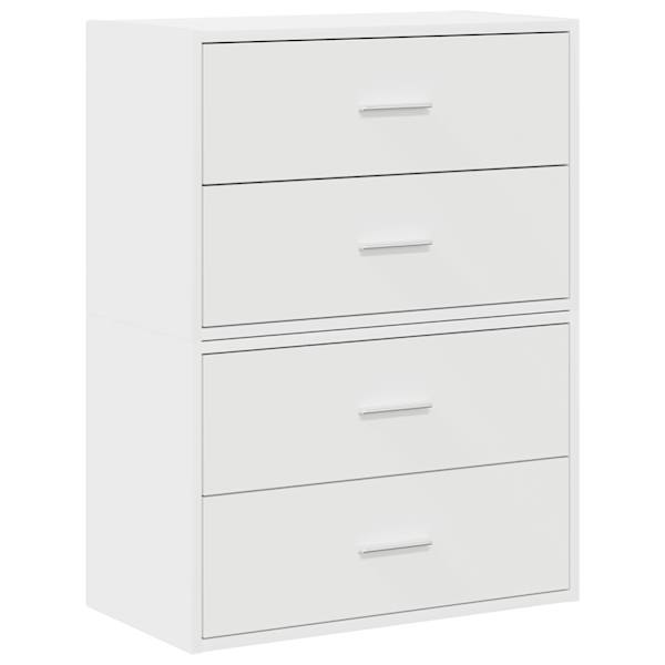 Kapid 4 sahtliga 2 tk, valge, 60 × 31 × 40 cm, tehispuit