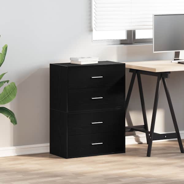 Kapid 4 sahtliga 2 tk, must tamm, 60 × 31 × 40 cm, tehispuit