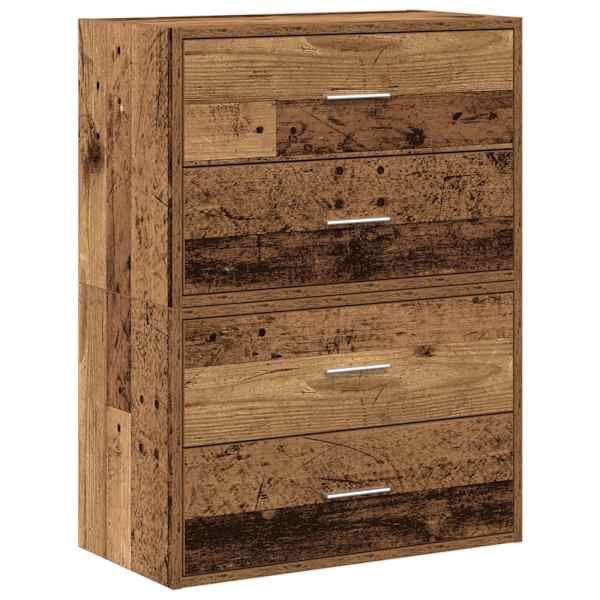 Kapid 4 sahtliga 2 tk, vana puit, 60 × 31 × 40 cm, tehispuit