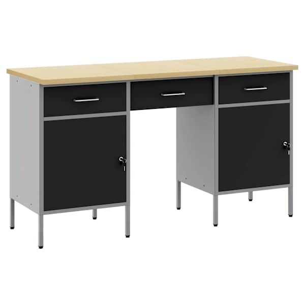 Töökojamööbli komplekt, 3 osa – must – 3321374
