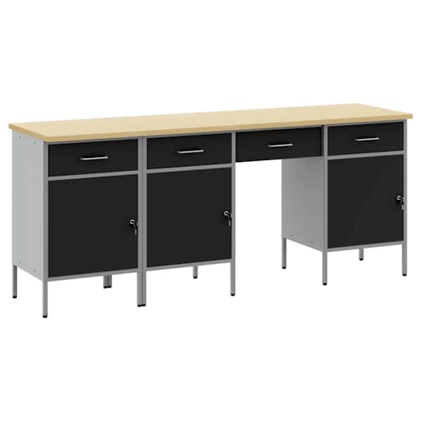 Töökojamööbli komplekt, 4 osa – must – 3321380