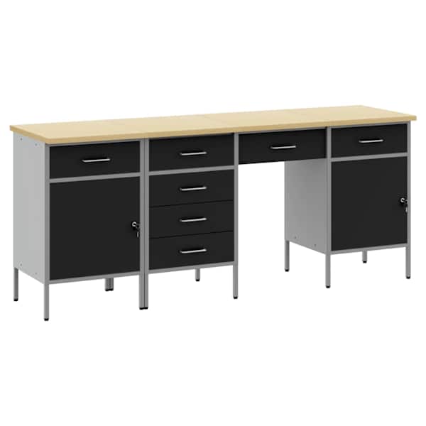 Töökojamööbli komplekt, 4 osa – must – 3321382
