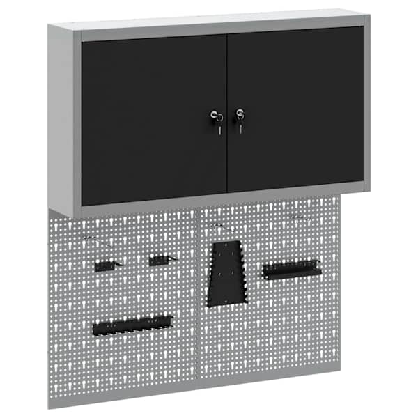 Töökojamööbli komplekt, 3 osa – must, 100 × 20 × 115 cm – 3321398