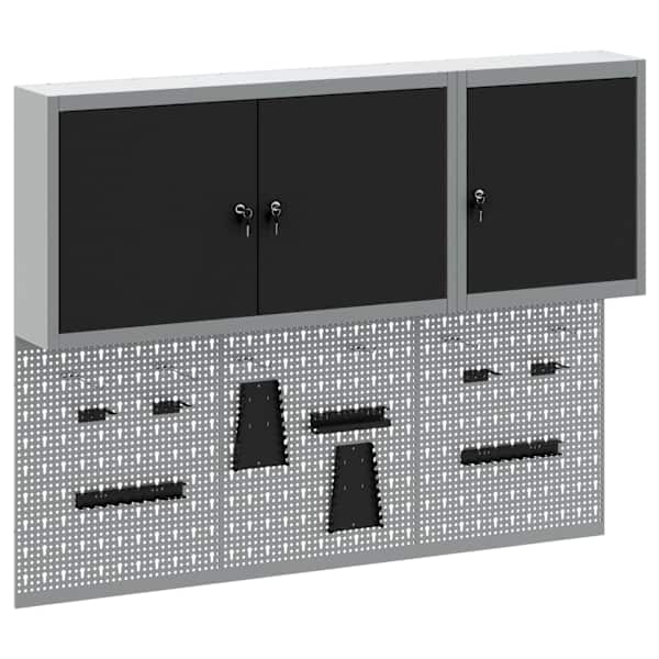 Töökojamööbli komplekt, 5 osa – must, 150 × 20 × 115 cm – 3321400