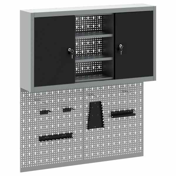 Töökojamööbli komplekt, 3 osa – must, 100 × 20 × 115 cm – 3321404