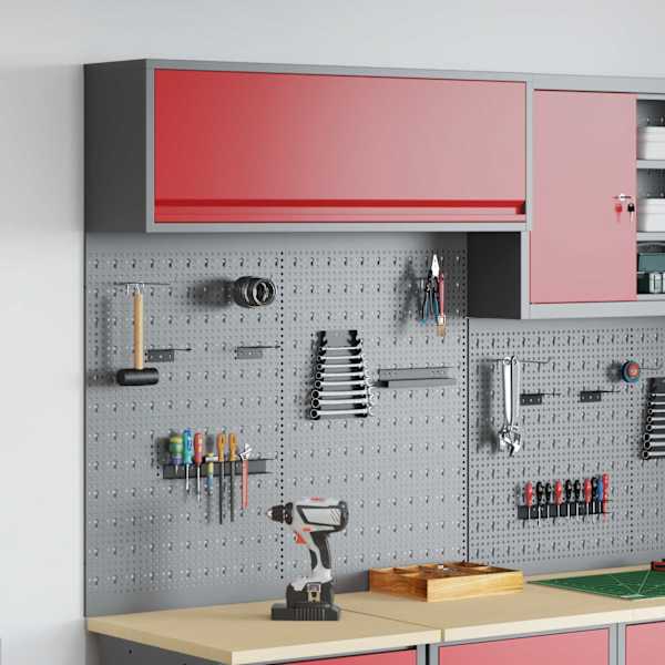 Töökojamööbli komplekt, 3 osa – punane, 100 × 25 × 115 cm – 3321411