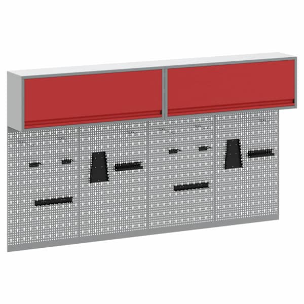 Töökojamööbli komplekt, 6 osa – punane, 200 × 25 × 115 cm – 3321415