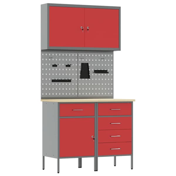 Töökojamööbli komplekt, 5 osa – punane – 3321425