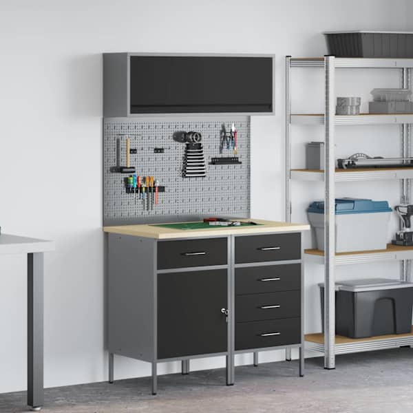 Töökojamööbli komplekt, 5 osa – must – 3321426