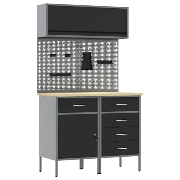 Töökojamööbli komplekt, 5 osa – must – 3321426